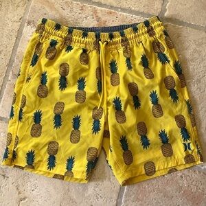 Hurley Volley Swim Trunks Men’s/Boys S Activewear Pineapples Tropical Beach